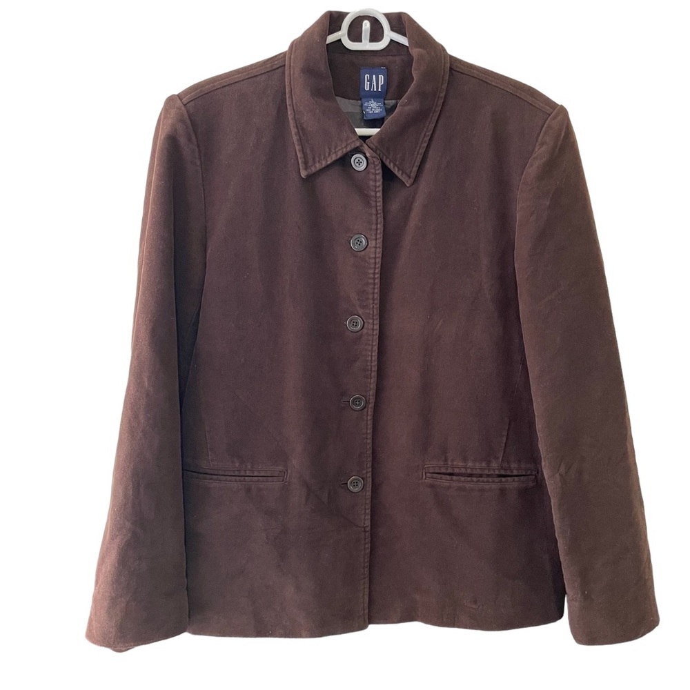 Gap Blazer Jacket Woman’s Size Large Chocolate Brown Button Down Lined